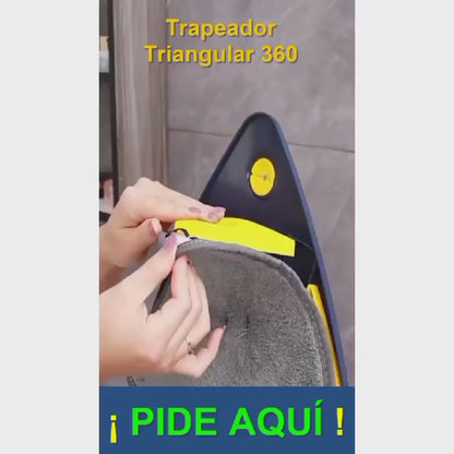 Trapeador triangular azul
